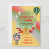 Whimsical Rainbow Hot Air Balloon Kids Verjaardag Kaart (Voorkant)