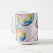 Whimsical Rainbow Jellyfish Watercolor Design Koffiemok (Voorkant links)
