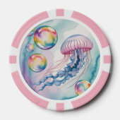 Whimsical Rainbow Jellyfish Watercolor Design Poker Chips (Voorkant)