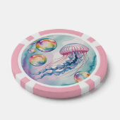 Whimsical Rainbow Jellyfish Watercolor Design Poker Chips (Enkel)