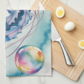 Whimsical Rainbow Jellyfish Watercolor Design Theedoek (Quarter Fold)