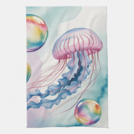 Whimsical Rainbow Jellyfish Watercolor Design Theedoek