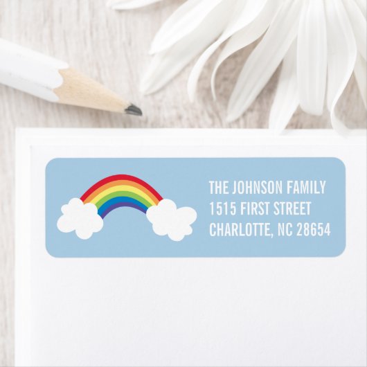 Whimsical Rainbow Return Adres Label (Insitu)