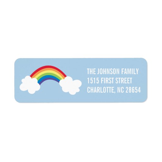 Whimsical Rainbow Return Adres Label (Voorkant)