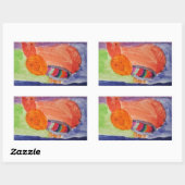 Whimsical Rainbow Squirrel Birthday Rechthoekige Sticker (Vel)