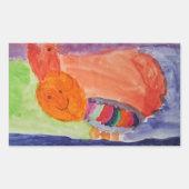 Whimsical Rainbow Squirrel Birthday Rechthoekige Sticker (Voorkant)