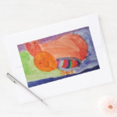 Whimsical Rainbow Squirrel Birthday Rechthoekige Sticker (Envelop)