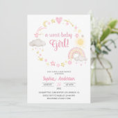 Whimsical Rainbow & Stars Baby shower Het is een M Kaart (Staand voorkant)