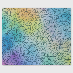 Whimsical Rainbow Swirl Pattern Abstract kleurrijk Cadeaupapier
