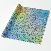 Whimsical Rainbow Swirl Pattern Abstract kleurrijk Cadeaupapier (Uitgerold)