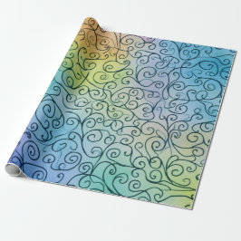 Whimsical Rainbow Swirl Pattern Abstract kleurrijk Cadeaupapier