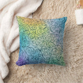 Whimsical Rainbow Swirl Pattern Abstract kleurrijk Kussen (Deken)