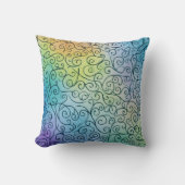 Whimsical Rainbow Swirl Pattern Abstract kleurrijk Kussen (Voorkant)