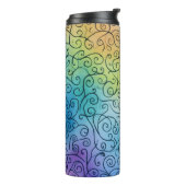 Whimsical Rainbow Swirl Pattern Abstract kleurrijk Thermosbeker (Gedraaid links)