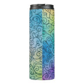 Whimsical Rainbow Swirl Pattern Abstract kleurrijk Thermosbeker (Achterkant)