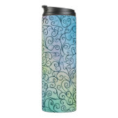 Whimsical Rainbow Swirl Pattern Abstract kleurrijk Thermosbeker (Geroteerd rechts)