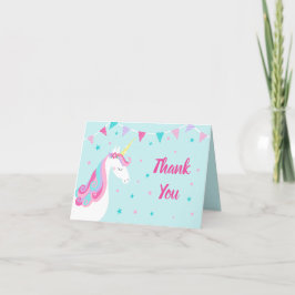 Whimsical Rainbow Unicorn Birthday Bedankkaart