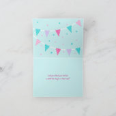 Whimsical Rainbow Unicorn Birthday Bedankkaart (Binnen)