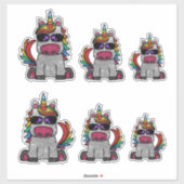 Whimsical Rainbow Unicorn Glitter Sparkly Sticker (Vel)