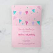 Whimsical Rainbow Unicorn Pink 5th Birthday (Binnen)