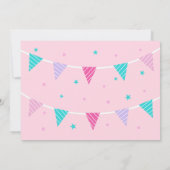 Whimsical Rainbow Unicorn Pink 5th Birthday Kaart (Achterkant)