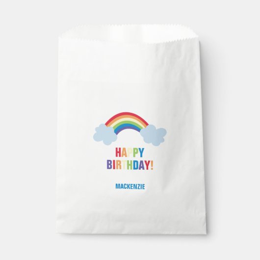 Whimsical Rainbow Verjaardag Goodie Tassen Bedankzakje (Voorkant)