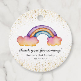 Whimsical Rainbow Verjaardagsfeest Bedankjes Labels