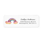 Whimsical Rainbow Waterverf retouradres Etiket (Voorkant)