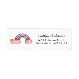 Whimsical Rainbow Waterverf retouradres Etiket
