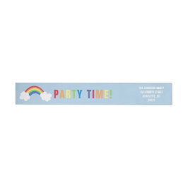 Whimsical Rainbow Wrap Around Adres Label