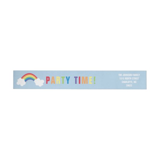 Whimsical Rainbow Wrap Around Adres Label (Individueel)