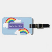 Whimsical Rainbows gepersonaliseerd Bagagelabel (Voorkant horizontaal)