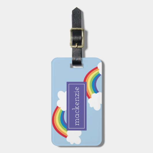 Whimsical Rainbows gepersonaliseerd Bagagelabel (Voorkant verticaal)