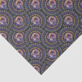 Whimsical Ram Astrologie Mandala Art Deco Fans Tissuepapier (Detail)