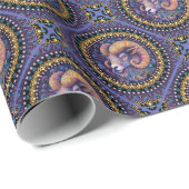 Whimsical Ram Astrologie Mandala Geometrische Tege Cadeaupapier (Rol Hoek)