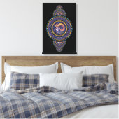 Whimsical Ram Ornamental Mandala Canvas Muurkunst Afdruk (Insitu (Slaapkamer))