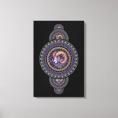 Whimsical Ram Ornamental Mandala Canvas Muurkunst Afdruk (Voorkant)