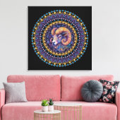 Whimsical Ram Zodiac Dot Mandala Canvas Muurkunst (Insitu (Woonkamer))