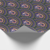 Whimsical Ram Zodiac Mandala Art Deco Scallop Cadeaupapier (Hoek)