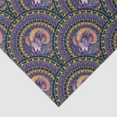 Whimsical Ram Zodiac Mandala Art Deco Scallop Tissuepapier (Detail)