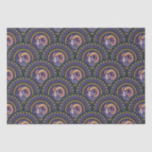 Whimsical Ram Zodiac Mandala Art Deco Scallop