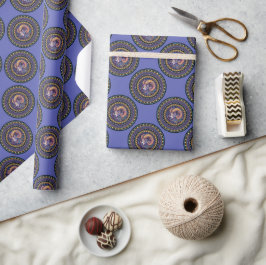 Whimsical Ram Zodiac Sign Polka Dot Mandala Cadeaupapier