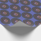 Whimsical Ram Zodiac Sign Polka Dot Mandala Cadeaupapier (Hoek)