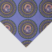 Whimsical Ram Zodiac Sign Polka Dot Mandala Tissuepapier (Detail)