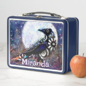 Whimsical Raven Moon Bloemen Zwart Gepersonaliseer (In situ)