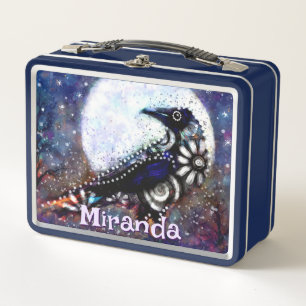 Whimsical Raven Moon Bloemen Zwart Gepersonaliseer