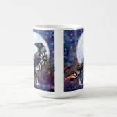 Whimsical Raven Moon Floral Abstract gepersonalise Koffiemok (Center)