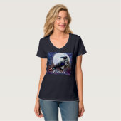 Whimsical Raven Moon Floral Abstract gepersonalise T-shirt (Voorkant volledig)
