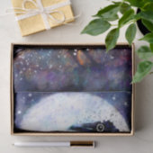 Whimsical Raven Moon Floral Black Decoupage Tissuepapier (Geschenk)