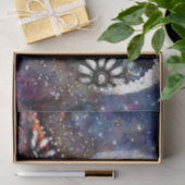 Whimsical Raven Moon Floral Black Decoupage Tissuepapier (Geschenk)